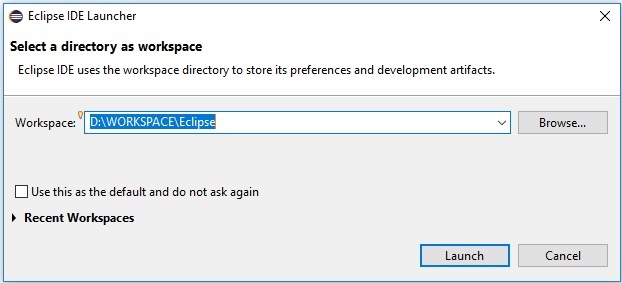 Eclipse choix Workspace - miaffo.net