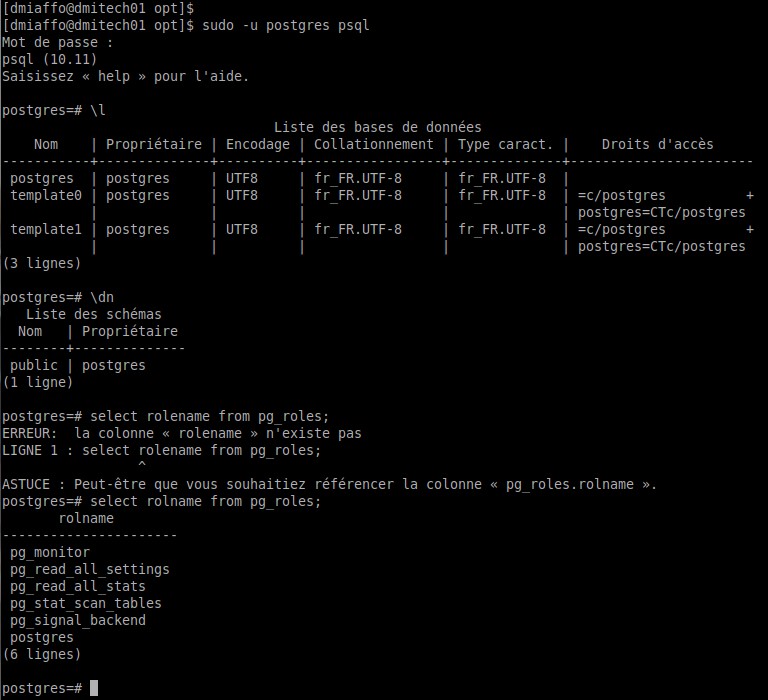 Initialiser et utiliser une base de données PostgreSQL 10/11  MIAFFO.NET